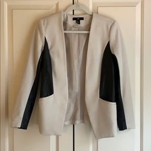 H&M Faux Leather Detail Blazer